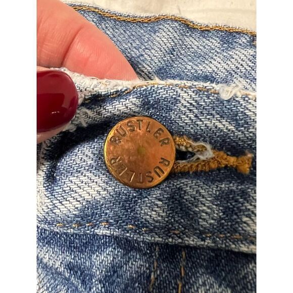 Rustler High Thigh Cut Shorts Custom Designer Distressed Vintage Size Medium 33x - Picture 3 of 5